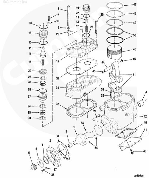 Holset Air Compressors Master Repair Manual 208002 Component Diagrams Diesel Engine